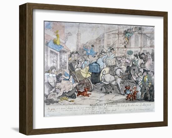 Miseries of London..., 1807-Thomas Rowlandson-Framed Giclee Print