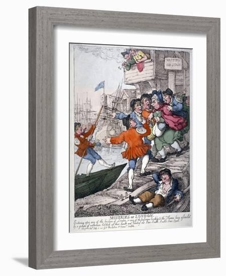 Miseries of London, 1812-Thomas Rowlandson-Framed Giclee Print