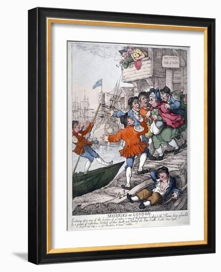 Miseries of London, 1812-Thomas Rowlandson-Framed Giclee Print