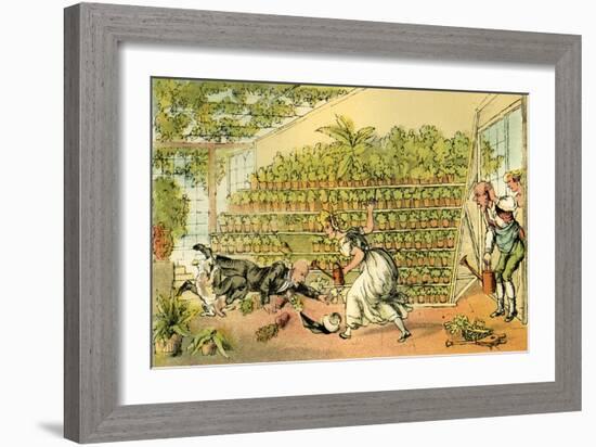 'Misfortune at Tulip Hall'-Thomas Rowlandson-Framed Giclee Print