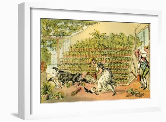 'Misfortune at Tulip Hall'-Thomas Rowlandson-Framed Giclee Print