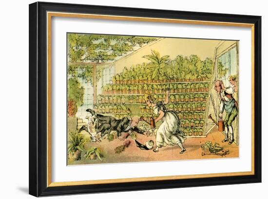 'Misfortune at Tulip Hall'-Thomas Rowlandson-Framed Giclee Print