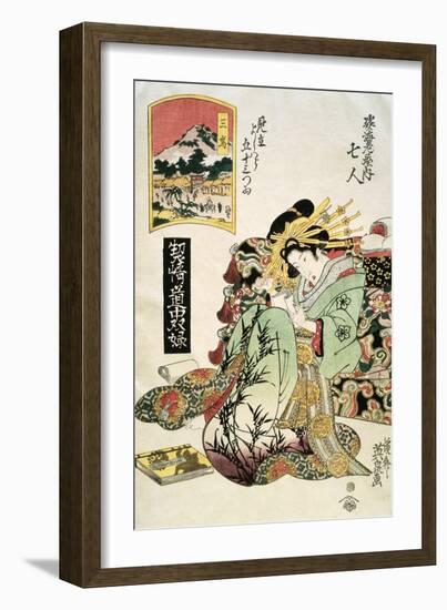 Mishima and the Courtesan Nanahito of Sugateibi-Ya-Keisai Eisen-Framed Giclee Print