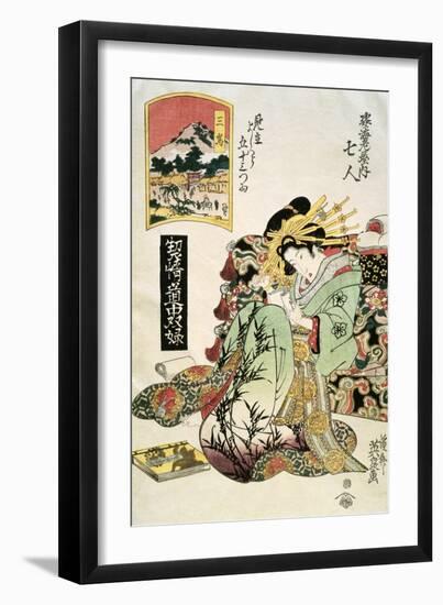 Mishima and the Courtesan Nanahito of Sugateibi-Ya-Keisai Eisen-Framed Giclee Print