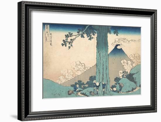 Mishima Pass in Kai Province-Katsushika Hokusai-Framed Premium Giclee Print