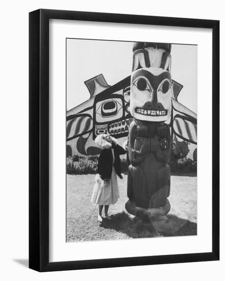 Miss Alaska Visiting an American Indian Museum-Peter Stackpole-Framed Photographic Print