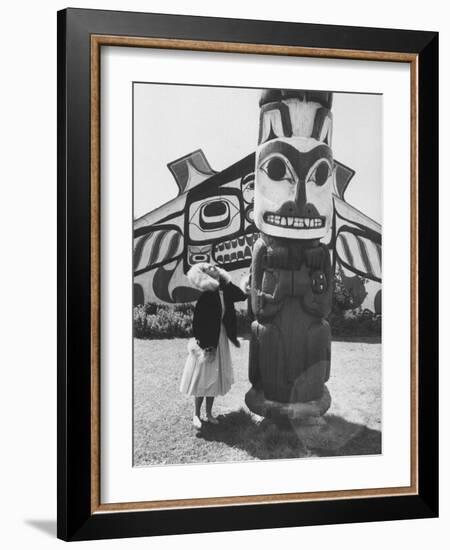 Miss Alaska Visiting an American Indian Museum-Peter Stackpole-Framed Photographic Print