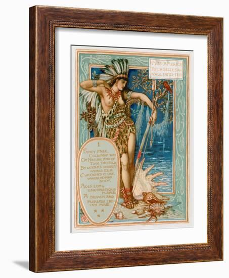 Miss America as La Belle Sauvage Fancy Free-Walter Crane-Framed Giclee Print