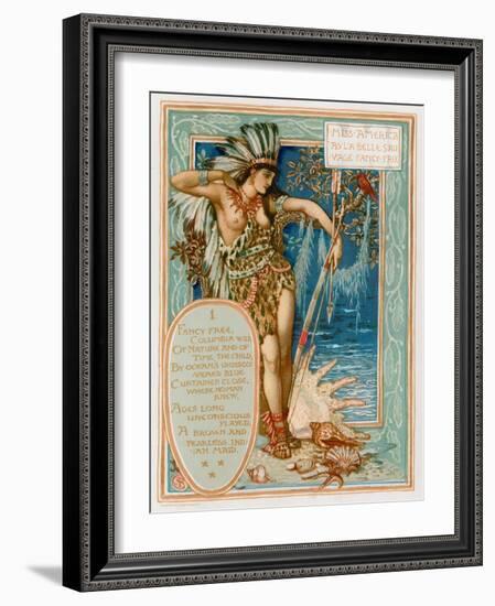 Miss America as La Belle Sauvage Fancy Free-Walter Crane-Framed Giclee Print