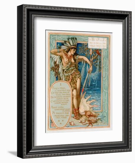 Miss America as La Belle Sauvage Fancy Free-Walter Crane-Framed Giclee Print