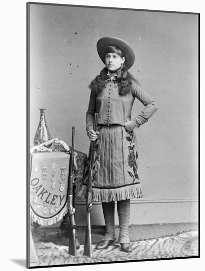 Miss Annie Oakley, Little Sure Shot, Buffalo Bill's Wild West, C.1890-1900-Elliott and Fry Studio-Mounted Photographic Print