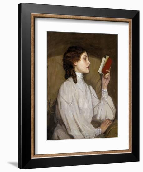 Miss Auras: the Red Book-Sir John Lavery-Framed Photographic Print