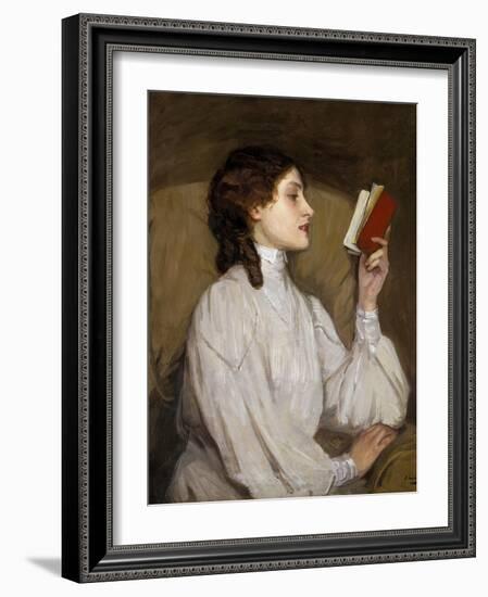 Miss Auras: the Red Book-Sir John Lavery-Framed Photographic Print