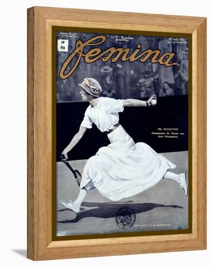 Miss Broquedis, Olympic Tennis Champion, Front Cover of "Femina," Issue 278, 15th August 1912-null-Framed Premier Image Canvas