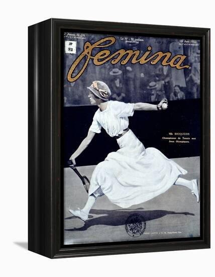 Miss Broquedis, Olympic Tennis Champion, Front Cover of "Femina," Issue 278, 15th August 1912-null-Framed Premier Image Canvas