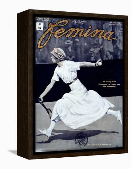 Miss Broquedis, Olympic Tennis Champion, Front Cover of "Femina," Issue 278, 15th August 1912-null-Framed Premier Image Canvas