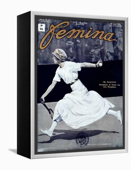 Miss Broquedis, Olympic Tennis Champion, Front Cover of "Femina," Issue 278, 15th August 1912-null-Framed Premier Image Canvas