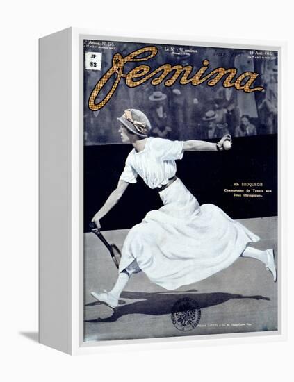 Miss Broquedis, Olympic Tennis Champion, Front Cover of "Femina," Issue 278, 15th August 1912-null-Framed Premier Image Canvas