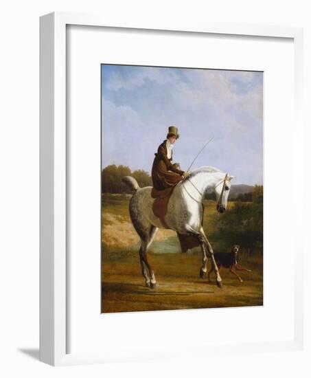 Miss Cazenove on a Grey Hunter, a Dog Running Alongside-Jacques-Laurent Agasse-Framed Giclee Print