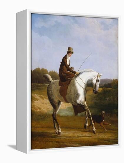 Miss Cazenove on a Grey Hunter-Jacques Laurent Agasse-Framed Premier Image Canvas