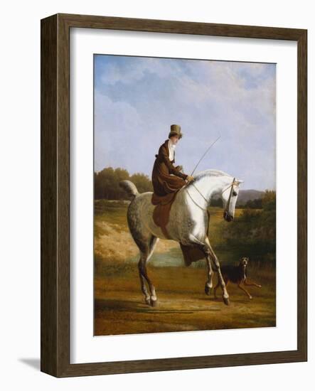 Miss Cazenove on a Grey Hunter-Jacques Laurent Agasse-Framed Giclee Print