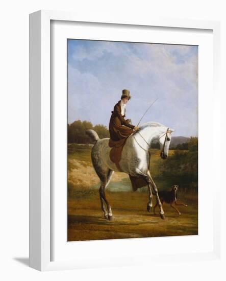 Miss Cazenove on a Grey Hunter-Jacques Laurent Agasse-Framed Giclee Print