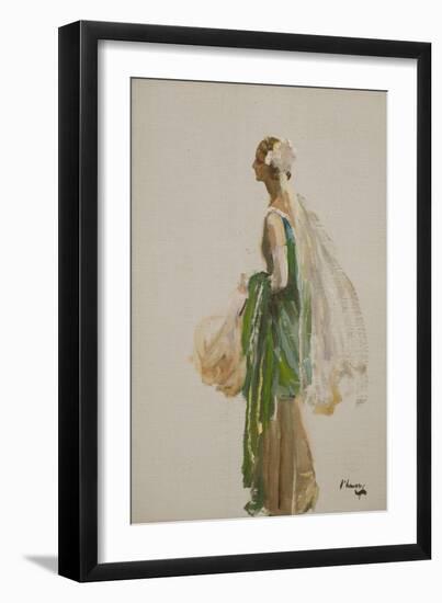 Miss Diane Chamberlain (Oil on Canvas)-John Lavery-Framed Giclee Print