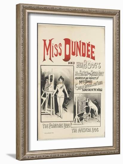 Miss Dundee and her 8 dogs, le chien peintre et le chien musicien-null-Framed Giclee Print