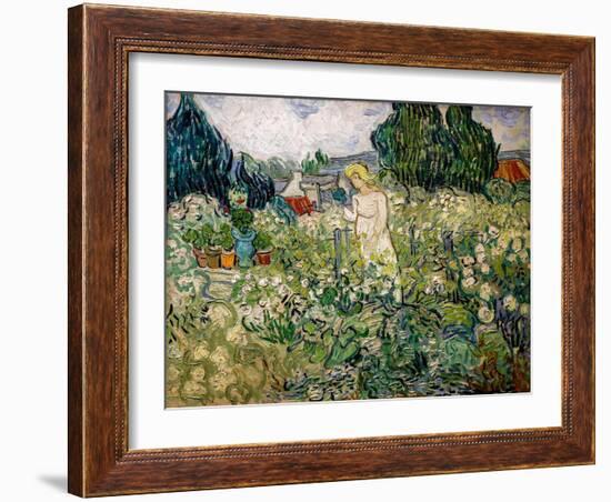 Miss Gachet in Her Garden in Auvers-Sur-Oise, 1890 (Oil on Canvas)-Vincent van Gogh-Framed Giclee Print