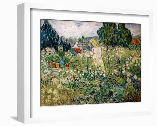 Miss Gachet in Her Garden in Auvers-Sur-Oise, 1890 (Oil on Canvas)-Vincent van Gogh-Framed Giclee Print