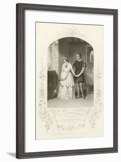 Miss Jenny Marston and Mr F Robinson as Florizel and Perdita, the Winter's Tale, Act Iv, Scene Iii-null-Framed Giclee Print