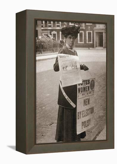 Miss Kelly, a suffragette, selling Votes for Women, July 1911-Unknown-Framed Premier Image Canvas