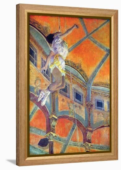 Miss Lala in Circus Fernando-Edgar Degas-Framed Stretched Canvas