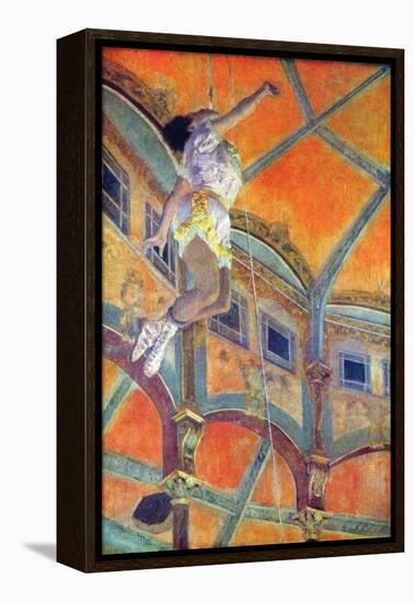 Miss Lala in Circus Fernando-Edgar Degas-Framed Stretched Canvas