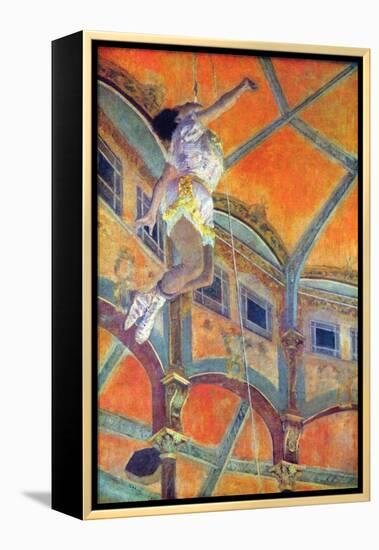 Miss Lala in Circus Fernando-Edgar Degas-Framed Stretched Canvas