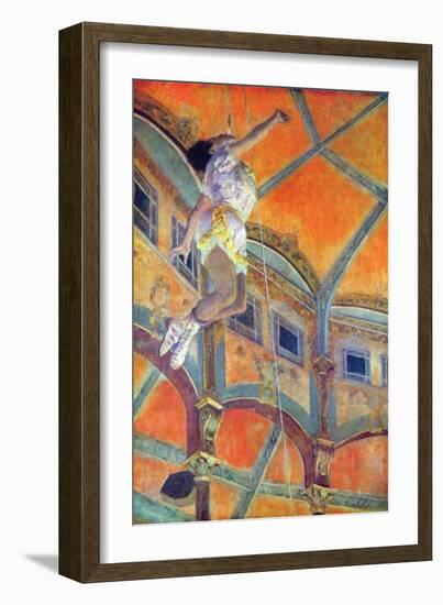 Miss Lala in Circus Fernando-Edgar Degas-Framed Art Print