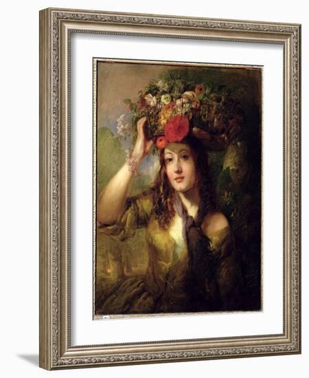 Miss Lewis as a Flower Girl-William Etty-Framed Giclee Print