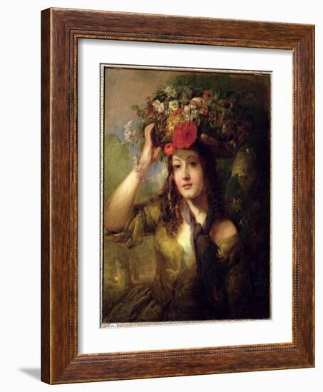 Miss Lewis as a Flower Girl-William Etty-Framed Giclee Print