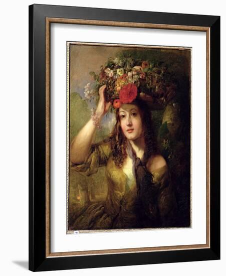 Miss Lewis as a Flower Girl-William Etty-Framed Giclee Print