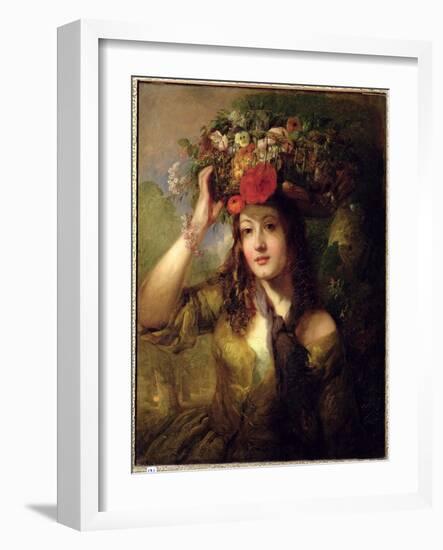 Miss Lewis as a Flower Girl-William Etty-Framed Giclee Print