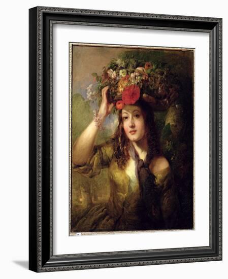 Miss Lewis as a Flower Girl-William Etty-Framed Giclee Print