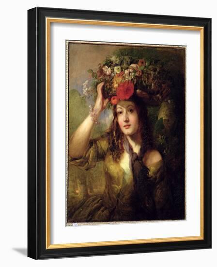 Miss Lewis as a Flower Girl-William Etty-Framed Giclee Print