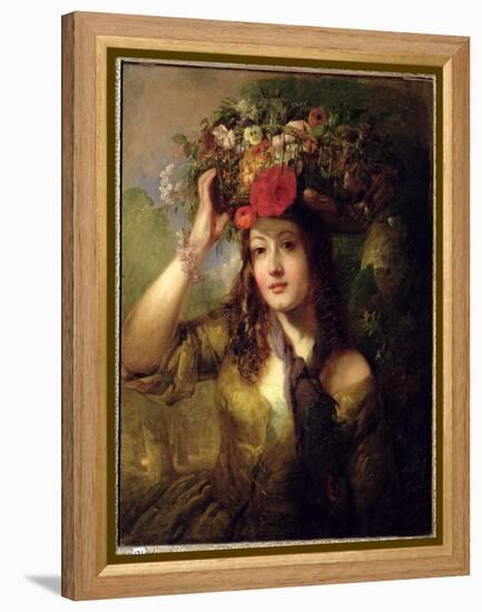 Miss Lewis as a Flower Girl-William Etty-Framed Premier Image Canvas