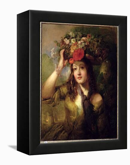 Miss Lewis as a Flower Girl-William Etty-Framed Premier Image Canvas