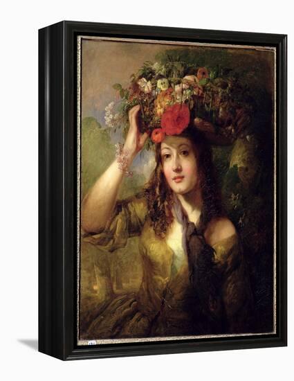 Miss Lewis as a Flower Girl-William Etty-Framed Premier Image Canvas