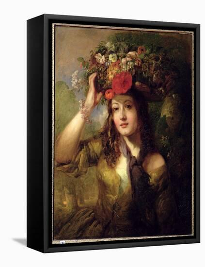 Miss Lewis as a Flower Girl-William Etty-Framed Premier Image Canvas