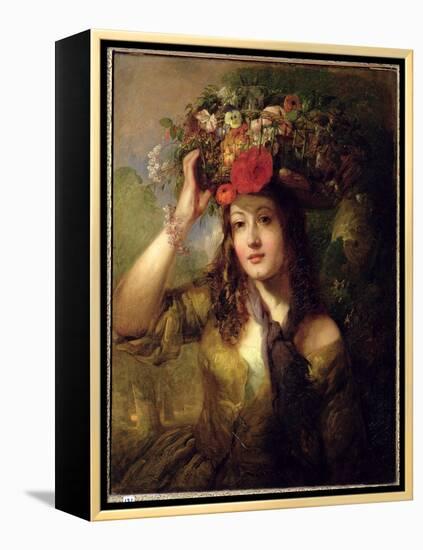 Miss Lewis as a Flower Girl-William Etty-Framed Premier Image Canvas