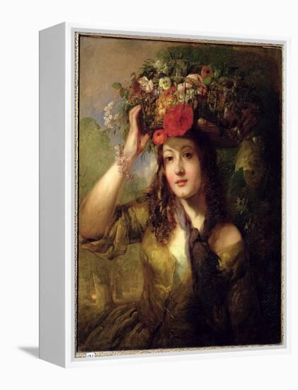 Miss Lewis as a Flower Girl-William Etty-Framed Premier Image Canvas