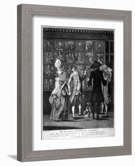 Miss Macaroni and Her Gallant at a Print Shop, 1773-John Raphael Smith-Framed Giclee Print