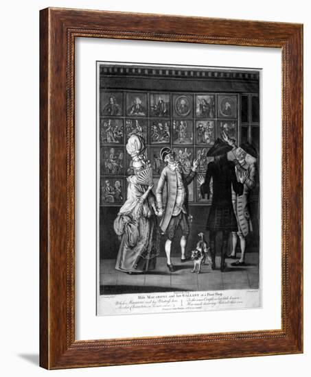 Miss Macaroni and Her Gallant at a Print Shop, 1773-John Raphael Smith-Framed Giclee Print